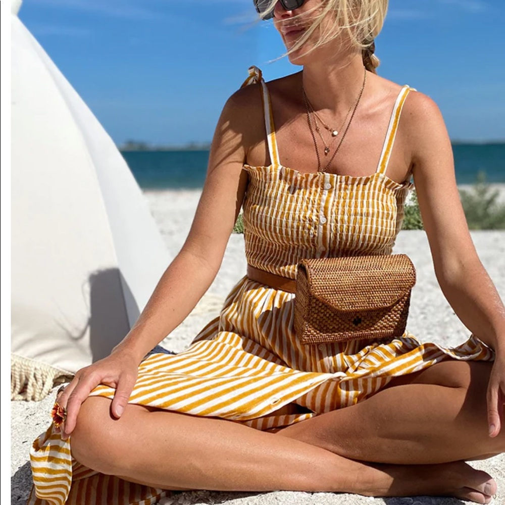 Emerson Fry-Santiago dress- marigold stripe size Xs/s